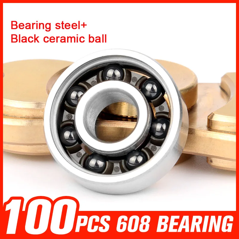 

100pcs 608 Bearing Ceramic Ball Bearings for Speed Inline Roller Skating Metal Fingertips Gyro Hand Spinner Hardware Tool