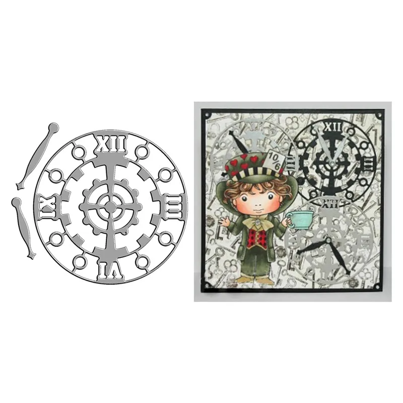 

GJCrafts Steampunk Clock Die Metal Cutting Dies for Scrapbooking Card Making Album Embossing Crafts Stencil Background Dies
