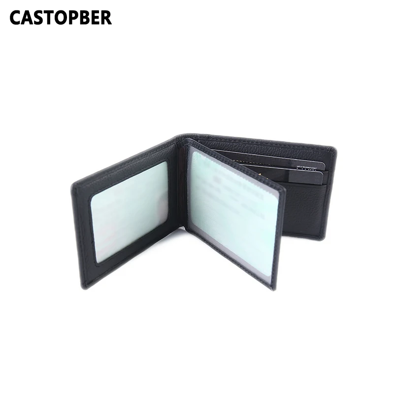 

Mens Credit ID Card Holder Leather Drivers License Cover Cow Genuine Leather Business Card Holders Wallet For Man High Quality