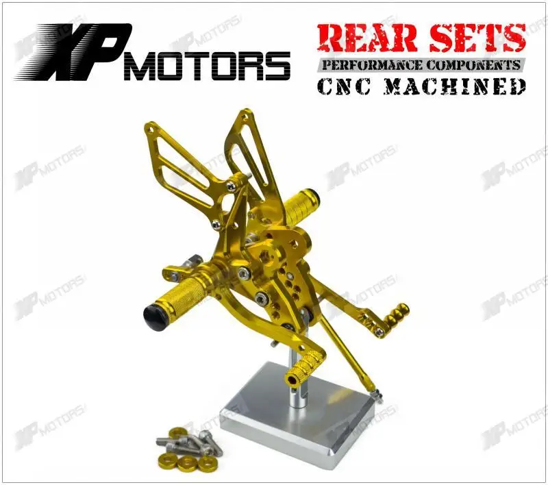

New Racing CNC Adjustable Foot Pegs Rear Sets For Suzuki GSX1300R Hayabusa 1998 1999 2000 2001-2010 2011 2012 2013 14 2015 Gold