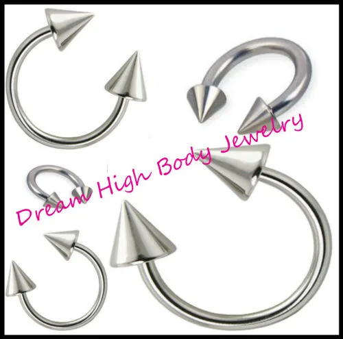 

300pcs Cone Horseshoe Curved Circular Barbell Horse Shoe 16G Eyebrow Ring Bar 316L surgical steel Body Piercing Jewelry Various