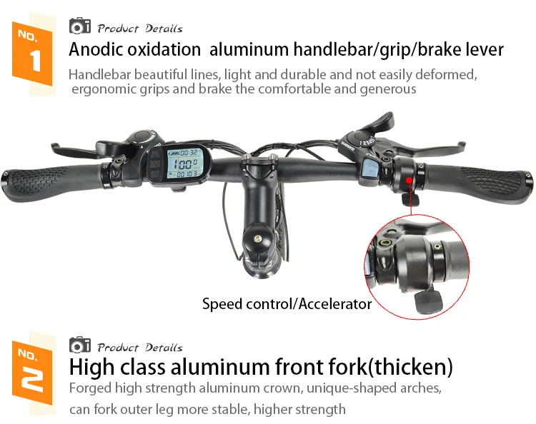 Excellent G Two 26inch 21Speed Magnesium Wheel Suspension Electric Bike Powerful Electric Mountain Bike Lithium Battery 250W 48V Super MTB 27