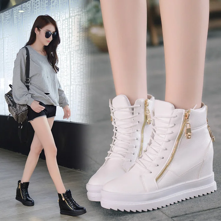 New Spring Autumn Platform Wedge Heel Boots Women Shoes With Increased Sole Female Fashion Casual Feminino | Обувь