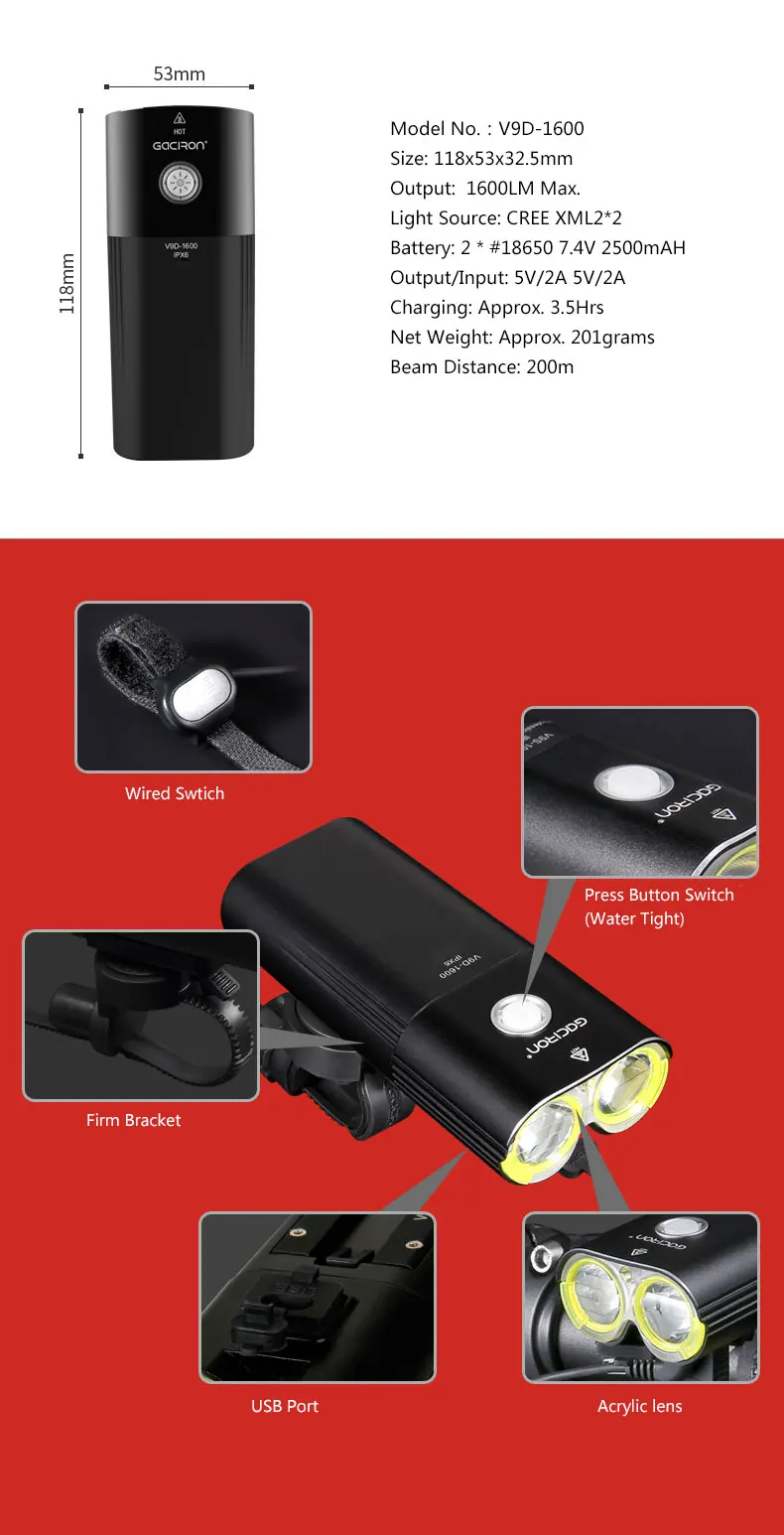 Clearance Gaciron Bicycle Headlight Rear Light Suite Pack USB Charge Internal Battery LED Front Tail Lamp Cycling Lighting Visual Warning 1 Clearance Gaciron Bicycle Headlight Rear Light Suite Pack USB Charge Internal Battery LED Front Tail Lamp Cycling Lighting Visual Warning 1