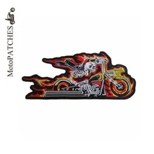 Горящий скелет мотоцикл вышитые на заказ железа заплатка для одежды личности DIY патчи для куртки