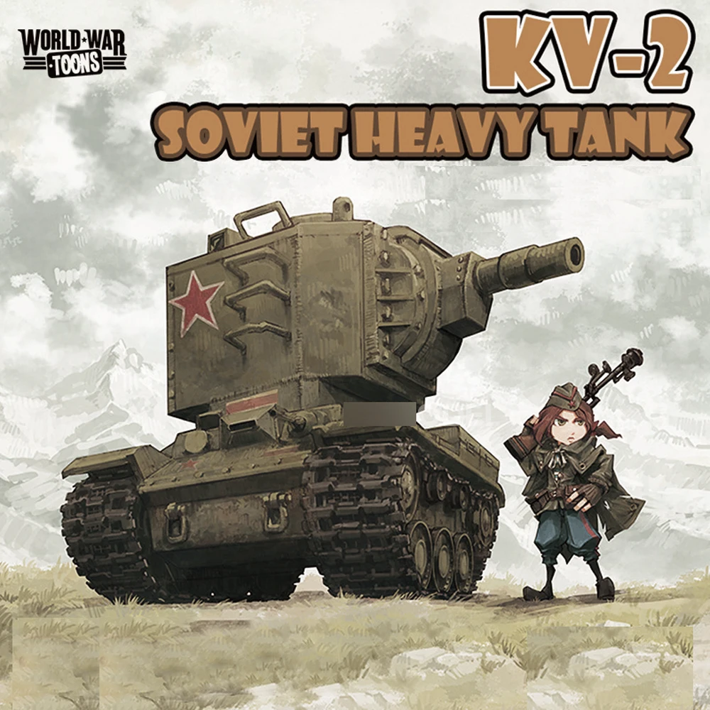 

soviet heavu tank kv-2 Model WWT-004 World War Toons Cartoon kawaii mini Q Kit Ship Toy No use of glue