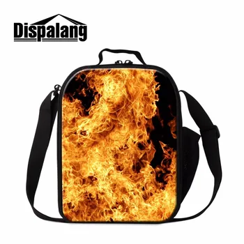 

Dispalang Lunch bag Pattern Fire Print cooler Bag for Children Small Picnic Bag Kids insulated Lunch Container Food bag for boy