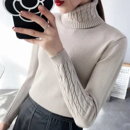 

2019 Brand Cashmere Sweater Female turtleneck Knitted sweaters And Pullovers Long Sleeve winter Pull Femme Winter For Women