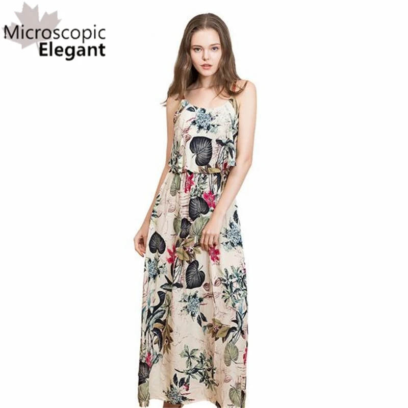 2018 Floral print ruffles maxi dresses cortical strap off shoulder ...