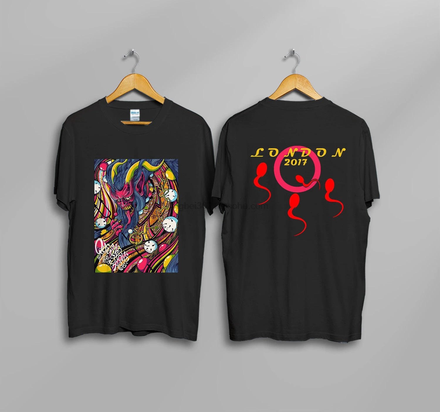 

Top Vintage QUEENS OF THE STONES AGE THE LONDON Tee Shirt Reprint New(1)