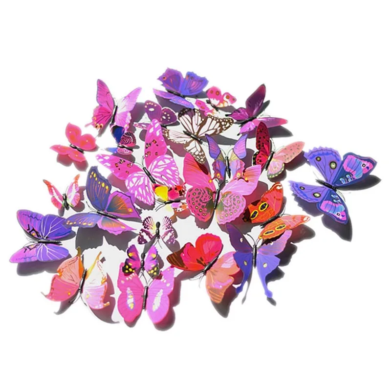

Novel Decor 20 Pieces/lot Butterfly 3D Stickers Wall Car Refrigerator Sticker Home Hotel Decal Decor Gift Shipping