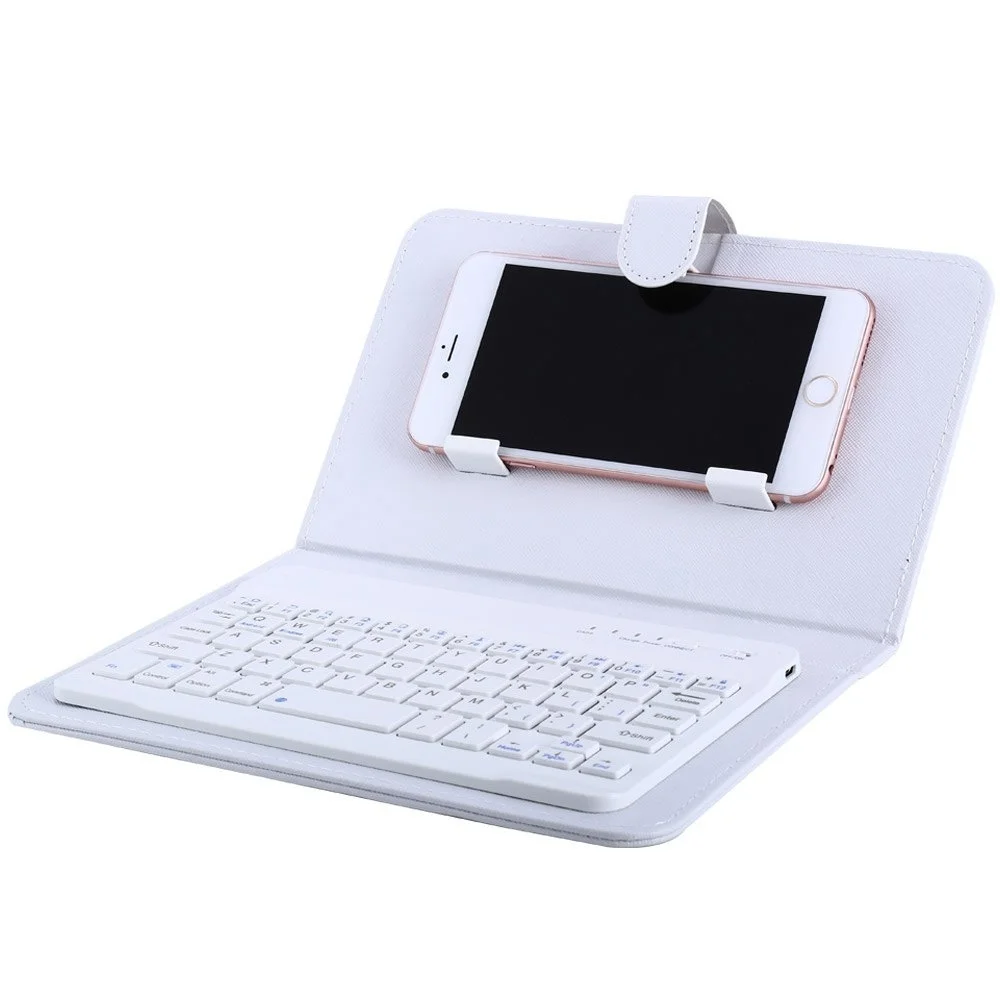  Phone Case Wireless Bluetooth V3.0 Keyboard Case Leather Cover with Stand Universal for 4.5 / 6.5 i