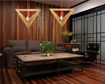 

Solid Wooden 1 HEAD pendant lights restaurant cafe coffee shop light personality decorative triangle oak pendant lamps MZ94