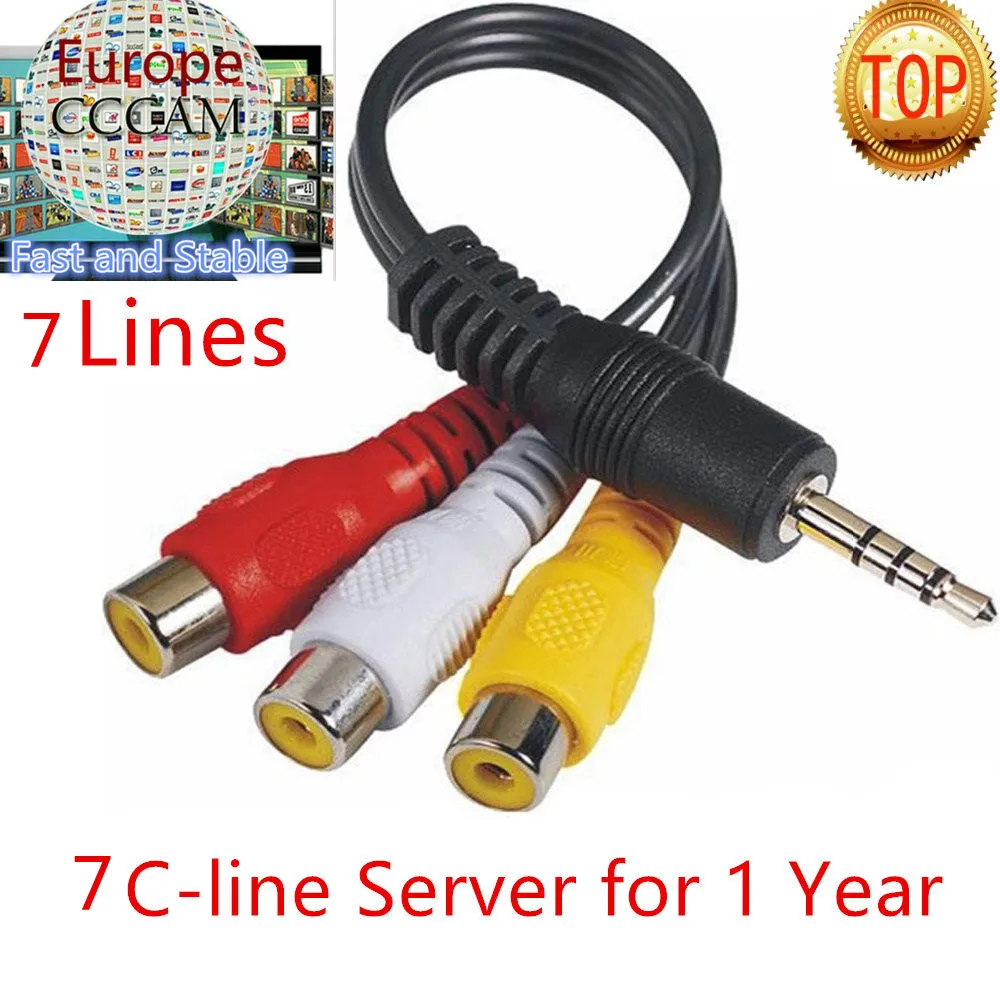 Европа 7 C-Line CCCAM счет Cline 1 год для Европы Испания Германия для DVB S2 V7 V8 S9 Мини Full HD спутниковый ТВ приемник коробка