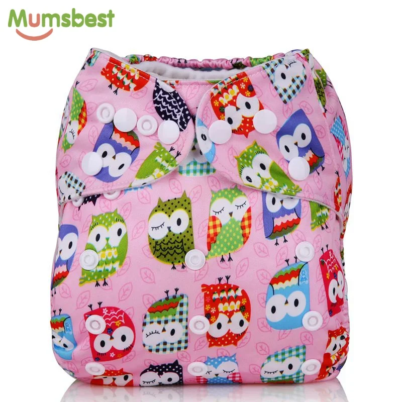 [Mumsbest] New Baby Washable Cloth Diaper Cover Cartoon Owl Cloth Nappy