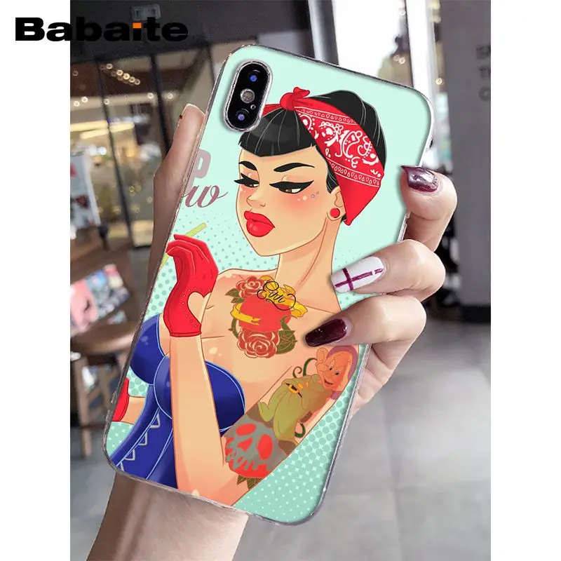 Babaite Tattoo Princess lovely Plastic Phone Accessories Case For iphone 8 8plus and 7 7plus 6s 6s Plus 6 6plus 5s Cellphones