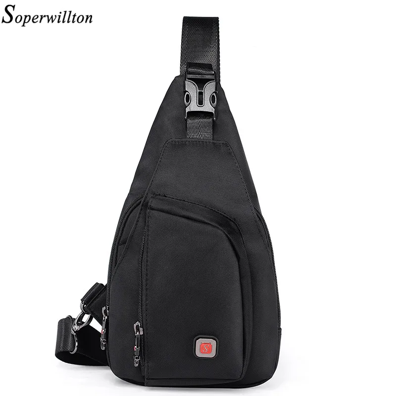 

Soperwillton Dropshipping Men Crossbody Bag Chest Pack 2019 New Design Oxford Travel Chest Bag Men Male #1058