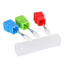 1 шт., 3 цвета, керамические сверла для ногтей, аксессуары для маникюрной машины, вращающиеся электрические пилки для ногтей, инструменты для маникюра