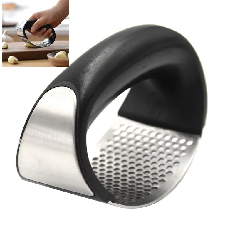 1pc Garlic Grinding Kitchen Hand Tool Garlic Presses+peeler Garlic