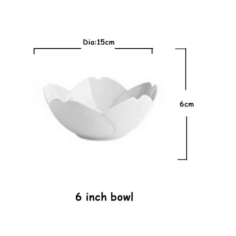 Керамическая тарелка Сакура форма поднос плоская тарелка набор японский стиль цветок фарфоровая посуда Basso-relievo десертная тарелка лоток для еды - Цвет: 6inch-white-bowl