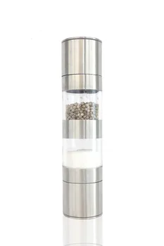 

1PC 2 in 1 Stainless Steel Portable Salt & Pepper Grinder Acrylic Muller Mill Kitchen Accessories Seasoning Grinding Tool KX 126