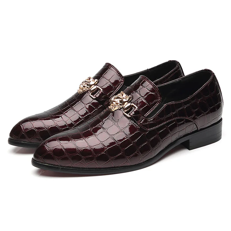 Negócios Couro Sapatos Crocodilo Dos vermelho azul Vestido Andaol Pele De Preto Luxo Do Alta Partido Casuais Casamento Qualidade Homens on Escritório Loafers Slip tnqYxP