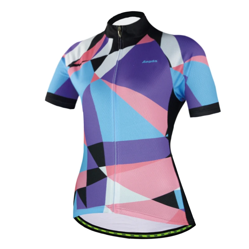 Aogda короткий рукав для женщин трикотаж летние дышащие горный велосипед рубашка быстросохнущая Майо Ciclismo Велосипедный спорт костюмы Топы