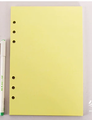 A5 a6 Dookibook Filofax цветные спиральные бумажные заправки 40 листов Сиреневый/розовый/желтый/Мятный - Цвет: Yellow Blank