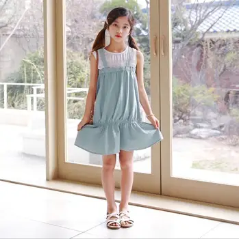 

2019 wholesale girls patchwork dress cotton fashion summer girls dresses 3-8t B743