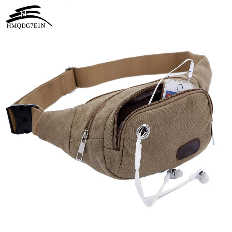 Wholesale Korean Multi compartment Chest package Zipper Canvas Men's