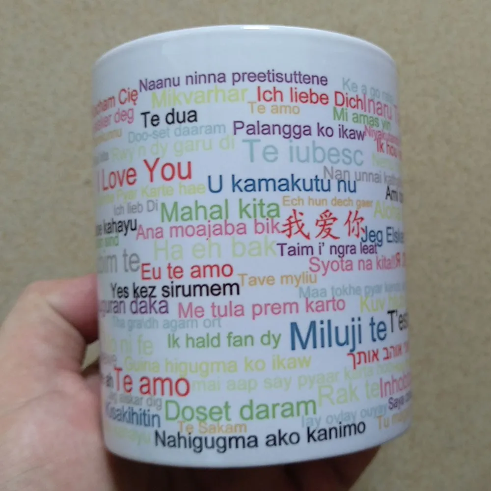 I Love You кружка 100 языков Печать Кофейная чашка подарок на День святого Валентина