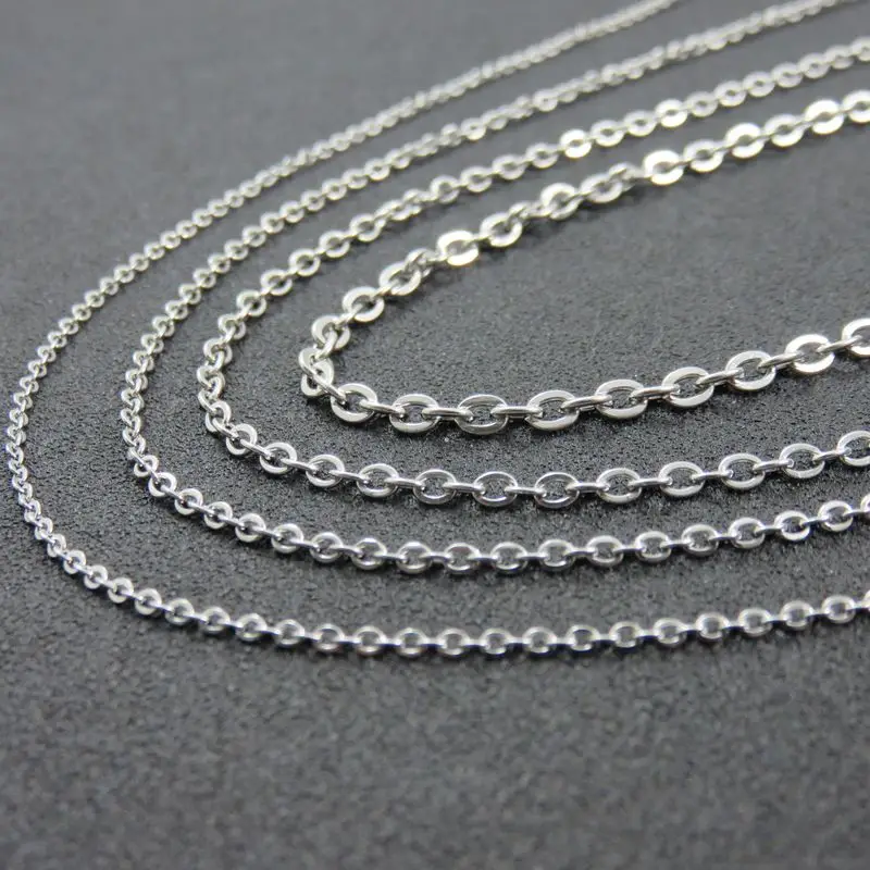 

Man Women Chain Necklace 316L Stainless Steel O Link Pendant Necklace Fashion Jewelry 1.5/2/2.5/3/4/4.5mm*40cm-90cm