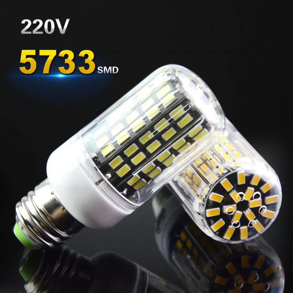 E27 SMD5733 светодиодные лампы 30/42/64/80/108/136 220В 230В Focos Luz для замены CFL накаливания 25 Вт до