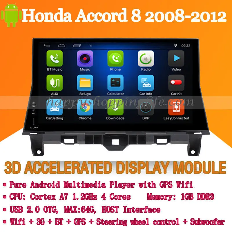 

10.1" Android 7.1 Car Multimedia Player for Honda Accord 8 2008-2012 DVD Auto radio Stereo GPS Navi Wifi 3G (No DVD Player)