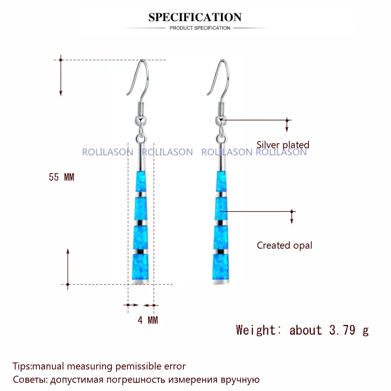 Горячая Распродажа, длинные серьги, дизайн, очаровательный стиль, Синий огненный опал, серебро, штампованные, модные ювелирные изделия, висячие серьги, хорошее ювелирное изделие OE477