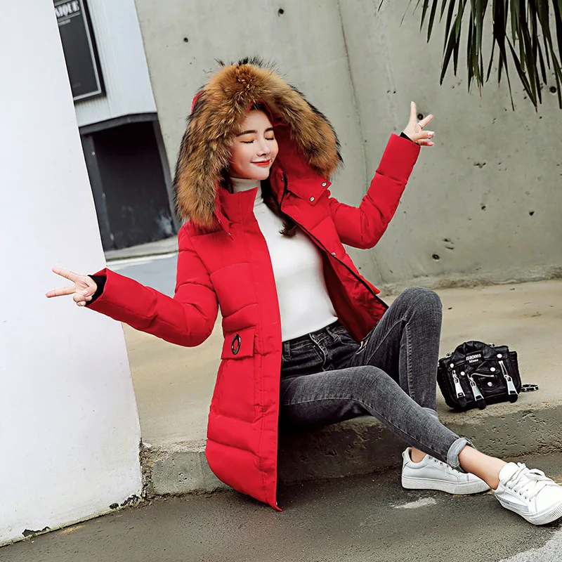 Nouveau Veste Femmes Chaqueta Green kaki Dame Vestes corail Parkas Rouge Bas Vers rouge army De Épaisse Manteau Noir Neige Usure D'hiver Vêtements rose Femme Le Mujer 2018 CrrXqxwY5