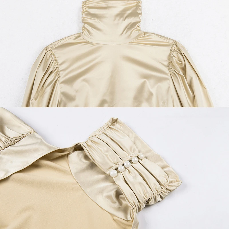 Elegant Turleneck Satin Slik Blouse Women Shirt Backless Women Blouse Long Sleeve Bow Tie Womens Tops and Blouses blusa feminina Elegant Turleneck Satin Slik Blouse Women Shirt Backless Women Blouse Long Sleeve Bow Tie Womens Tops and Blouses blusa feminina