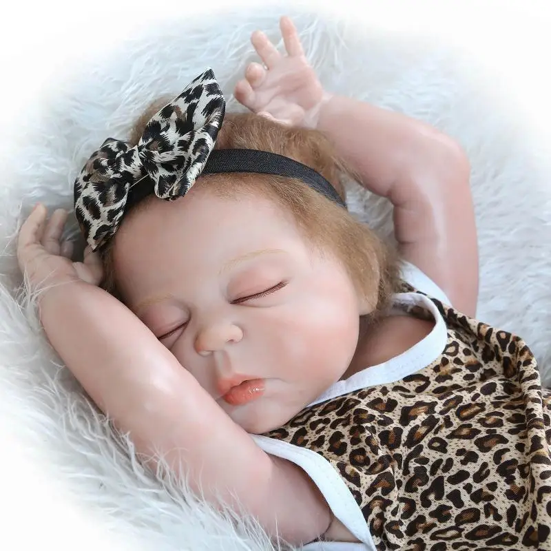 

22 Inches Baby 55 cm Full Body Silicone Sleeping Baby Realistic Baby Doll Baby Handmade Lifelike Doll Toy