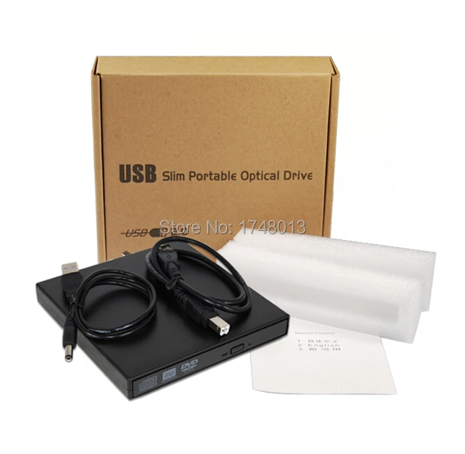 Портативный внешний тонкий USB 2.0 DVD-RW/CD-RW горелки Регистраторы IDE чип оптический привод CD DVD встроенная ПАМЯТЬ COMBO писатель для Планшеты PC