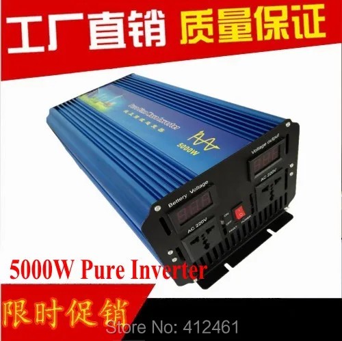 

Doubel Digital Display 12V 5000W off grid pure sine wave power inverters,110VAC/220VAC,50Hz/60Hz For solar power system