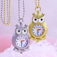 Chaoyada модные цвета: золотистый, серебристый унисекс Винтаж слайд Smart Сова Античная Цепочки и ожерелья карманные часы подарок высокое качество