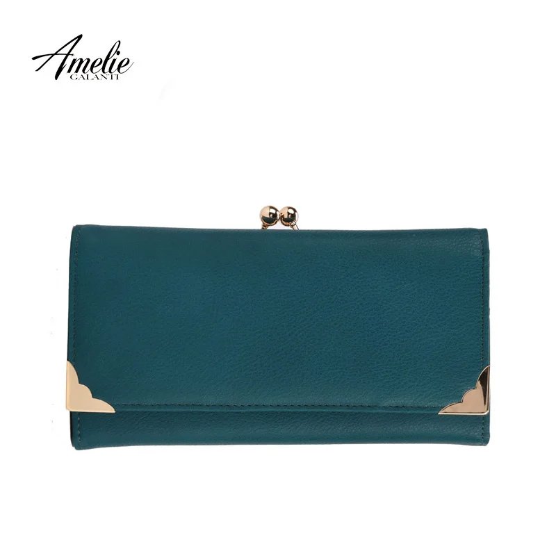 AMELIE GALANTI 2016 new fashion wallet  solid golden corners day clutches multicolor women bag free shipping