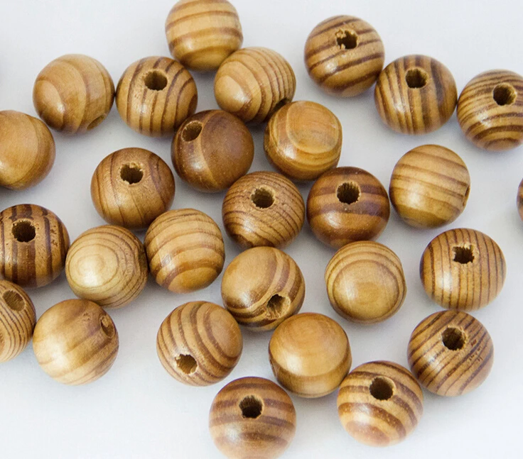 

LISTE&LUKE Pine Natural Round Wood Spacer wooden Beads Fit for bracelet necklace DIY jewelry Making 50pcs