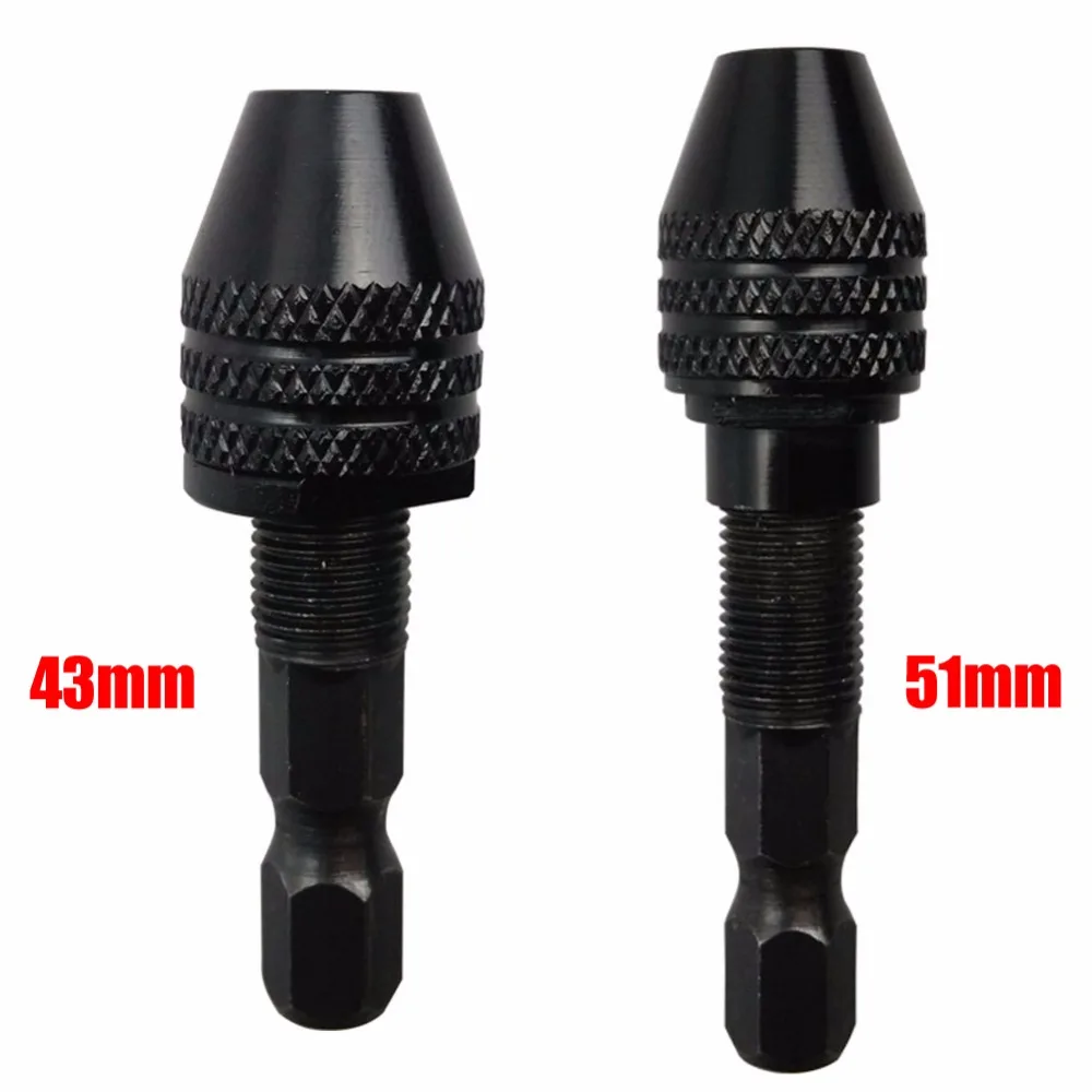

2 Styles 0.5-3.2mm 1/4 Mini Hexagonal keyless drill chuck Adapter Converter Universal Multi Chuck Rod Tools dremel Accessories
