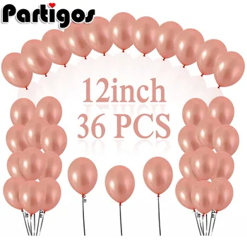 

36pcs 12inch 10inch Rose Gold Balloon Set Confetti Birthday Party Wedding Decoration Anniversary Globals Baby Shower Balloons