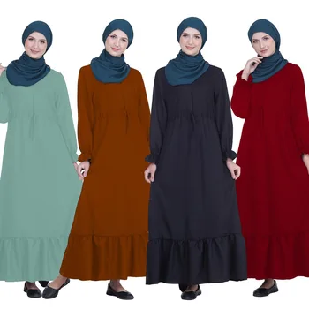 

2019 autumn elegent fashion style muslim women long abaya M-XXL
