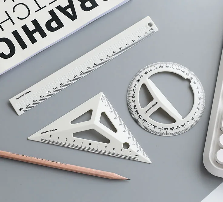 

Stationery Multifunctional Three-dimensional Easy to take Straight-ruler Trigonometer Set Simple Student Measuring Rules
