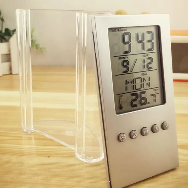 Многофункциональный настольный календарь/пенал lcd термометр и календарь дисплей офисные и школьные настольные держатели ручек