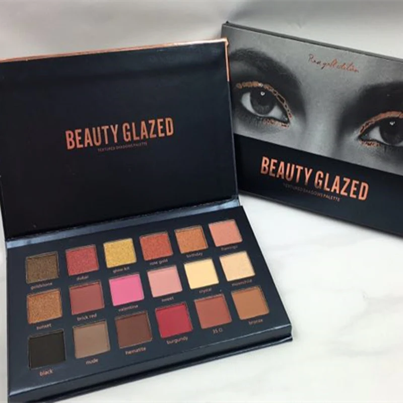 

18 Color Natural Shimmer Matte Eye Shadow Makeup Burgundy Eyeshadow Palette Textured Eyeshadow Palette By Beauty Glazed