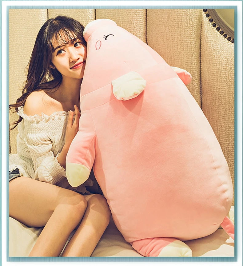 kawaii pink pig doll giant plush toy cute sleeping pillow for girl birthday gift decoration 35inch 90cm DY50577 (1)
